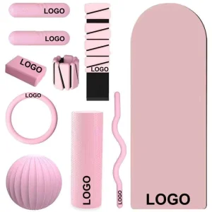 Pilates Accessory Set with Exercise Mat Balance Cushion Massage Stick Training Rings and Home Fitness Equipment