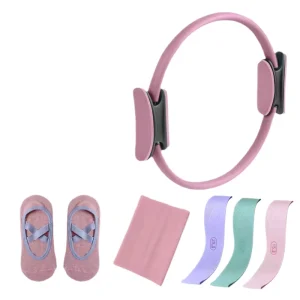 Pilates Circle Set with Yoga Ball and Resistance Bands for Home Fitness