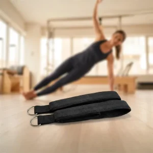 Pilates Double Loop Strap Elastic Webbing D-Ring for Home Gym Yoga Training