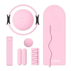 Pilates Equipment Kit with Yoga Mat, Pilates Ring, Weighted Ball, Resistance Band, Full Body Training Set for Home Gym