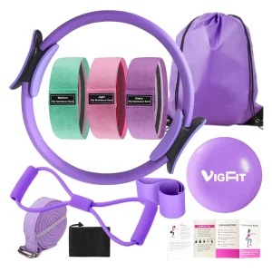 Pilates Essentials Kit for Women with Pilates Ring, Ball, Resistance Band, and Yoga Band for Home Workouts