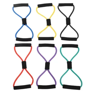 Pilates Exercise Band 8-Shape Pull Rope Tube Chest Expander Elastic Resistance Bands