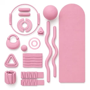 Pilates Fitness Set with Yoga Mat, Silicone Stainless Iron Ankle and Hand Weights, Pilates Ball and Yoga Block