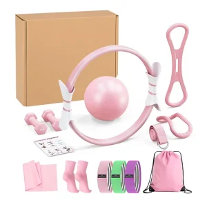 Pilates Home Workout Kit with Resistance Bands Magic Circle Mini Yoga Ball for Yoga Training