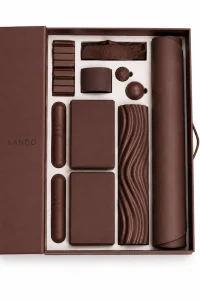 Pilates Kit 5 Piece Luxury Retreat Swag Edition Corporate Gift Matte Black Box Copper Foil Geometric Charcoal Carry On Size