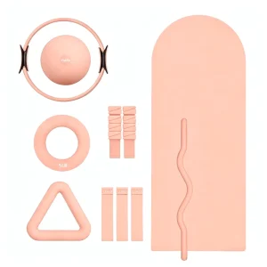 Pilates Kit Home Workout Yoga Mat Set Power Ring Ankle Weights Beam Dumbbell and Resistance Bands