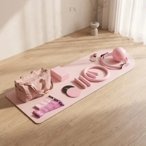 Pilates Kit Set Yoga Mat Dumbbell Set Pilates Accessories Ankle Wrist Bangles Barbell Bar Beam Power Ring Silicone