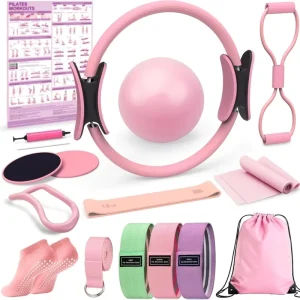 Pilates Kit for Women with Ring, Ball and Resistance Bands for Home, Gym and Studio Use