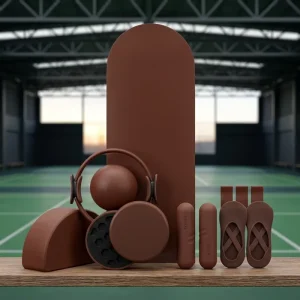 Pilates Power Kit with Silicone Dumbbells, Ankle Weights, Pilates Ring, Chocolate Brown
