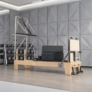 Pilates Reformer MJD W23A Solid Maple Half Tower Adjustable Portable for Studio Workout
