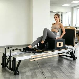 Pilates Reformer Machine Aluminum Bed Adjustable Health Equipment