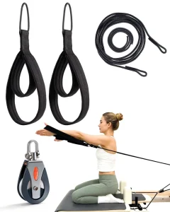 Pilates Reformer Split Rope Kit 2 PCS Thickened Straps with Rope Divider for Home Studio Workouts