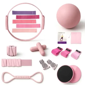 Pilates Set with Triangle Velcro Wrist Wraps, Yoga Mat and Accessories Kit