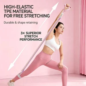 Pilates Stick TPE with Resistance Band Yoga Toning Bar for Home Gym Studio Bulk OEM Custom Factory