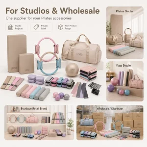 Pilates Studio Accessories Set with Mats, Rings, Balls, Bands, Blocks, and Socks, Training Kit for Yoga Pilates Centers
