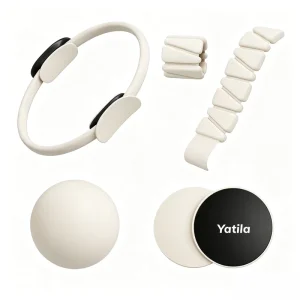 Pilates Training Equipment Set with Toning Pilates Ring, Yoga Ball, Sliders, and Ankle Weights for Home Gym