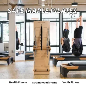 Pilates Wall-Mounted Rack W24 Oak Wood for Yoga Studio