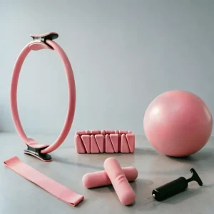 Pilates Workout Kit with Silicone Dumbbells and Ankle Weights for Muscle Toning and Strength
