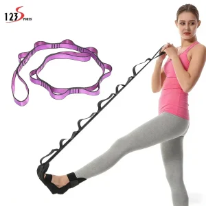 Pilates Workout Leg Band Exercise Air Tension Rope Yoga Stretch Strap Nylon High Elastic Medium Resistance