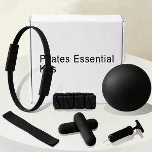 Pilates Workout Set with Silicone Pilates Ring, 2LB Ankle and Wrist Weights, 1kg Hand Weights