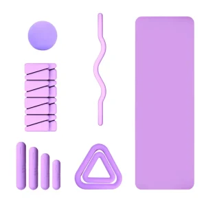 Pilates Yoga Equipment Set for Home Workouts with Yoga Mat, Ring, Ball, Resistance Bands, and Wrist and Ankle Accessories