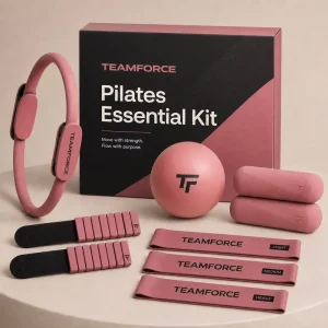 Pilates Yoga Kit with Pilates Circle, Mini Ball, Silicone Dumbbells, Ankle Weights, 3 Tension Hip Bands and Home Training Set