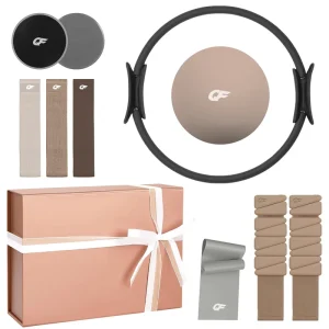 Pilates and Fitness Accessories Set with Ankle Weights, Adjustable Slider, Yoga Roller, Pilates Ring, and Resistance Bands