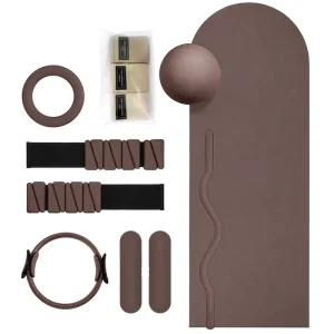 Pilates and Yoga Fitness Equipment Set for Core Strength and Weight Training with Yoga Mat