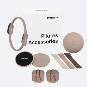 Pilates and Yoga Fitness Set with Power Ring, Dumbbell, Resistance Band, Yoga Ball, Ankle Weights, and Yoga Mat