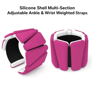 Pink Silicone Iron Bar Wrist and Ankle Weights for Yoga and Pilates