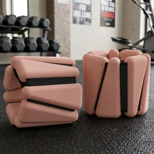 Pink Silicone and Iron Ankle and Wrist Weights for Yoga and Pilates