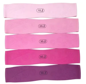 Pink Yoga Resistance Band Body Core Training Elastic Exercise Bands Set