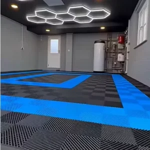 Plain Interlocking Industrial Plastic Garage Floor Tiles for Car Detailing Shops and Workshops