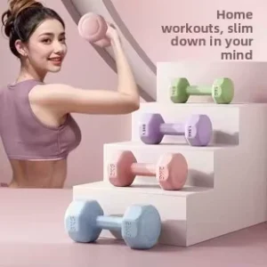 Plastic Hex Non-Adjustable Round-Headed Yoga Dumbbells with Multiple Weights for Arm and Cross-Strength Training