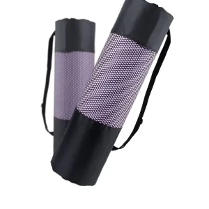 Plastic Yoga Mat Zipper Storage Bag 70cm with Shoulder Net Pocket