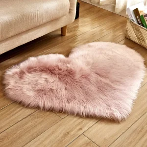 Plush Heart-Shaped Anti-Slip Floor Mat Girl Style