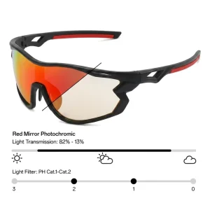 Polarized TR90 Photochromic Cycling Sunglasses with UV400 Protection for Men and Women