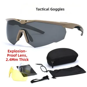 Polarized TR90 frame 2.4mm thickness PC lens goggles CS explosion proof tactical glasses windproof sunglasses three lens set