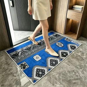 Polyester Bathroom Floor Mat, Water-Absorbent, Non-Slip, Stain-Resistant, Wear-Resistant, Entryway Doormat