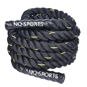 Polyester Battle Ropes with Handles, 9m and 12m Lengths, 38mm/25mm Diameter