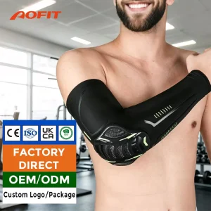 Polyester Elbow Compression Sleeve with Anti-Collision Block Design and Elastic Padding