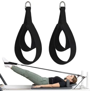 Polyester Pilates Straps with Double Rings for Reformer and Home Gym
