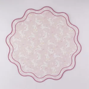 Polyester Printed Placemats with Overlock Edges, Stain Resistant, for Home and Restaurant
