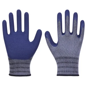 Polyester Spandex Seamless Knit Latex-Coated Work Gloves Flexible Smooth-Grip Safety Gloves for Decoration and Gardening