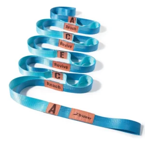 Polyester Stretching Strap with 10 Loops Non-Elastic 3.0 x 215 cm for Yoga, Leg Stretching, and Physical Therapy