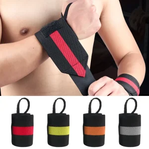 Polyester Wrist Wraps for Weightlifting and Gym Training with Thumb Ring, Heavy-Duty Wrist Support