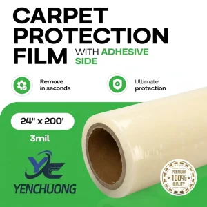 Polyethylene High-Transparency Carpet Protection Film 200 Feet x 24 Inches x 3 Mil