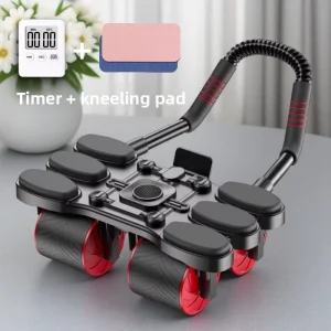 Portable Ab Roller with Kneeling Pad and Timer for Home Gym Core Workout