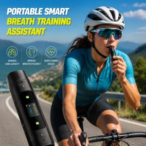 Portable Aluminum Aviation Breathing Trainer App Real-Time Display Dual-Channel Inhale Exhale