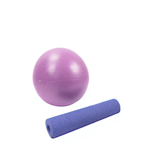Portable Beginner Pilates Yoga Mat Set with TPE/EVA Yoga Ball, Waterproof Non-Slip